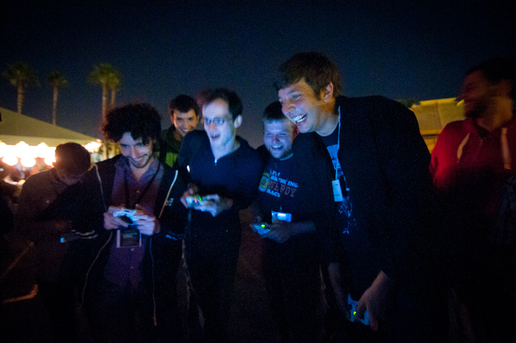 Playing Hokra at IndieCade. Image by Elliot Trinidad.